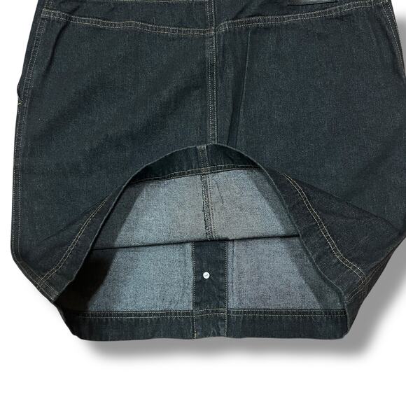 Ralph Lauren Denim Short Skirt Sz 12 Button Front Cargo Pockets Dark Wash A-Line - Picture 9 of 13